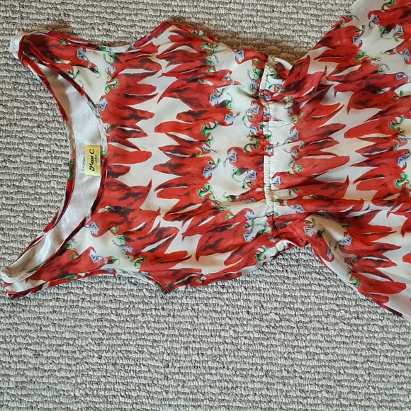 High low chili pepper dress - Picture 2 of 3